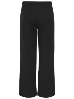 Pantalon jogging noir uni avec une coupe droite et une taille élastiquée