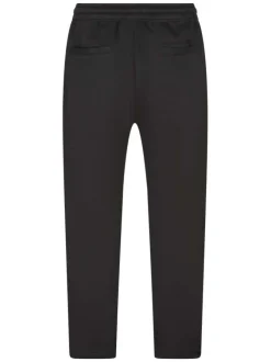 Pantalon jogging noir uni avec une coupe droite et une taille élastiquée