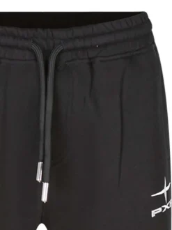 Pantalon jogging noir uni avec une coupe droite et une taille élastiquée