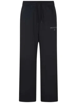 Pantalon jogging noir uni avec une coupe large et une taille élastiquée