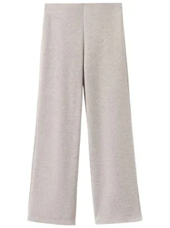Pantalon jogging taupe uni avec une coupe droite et une taille élastiquée