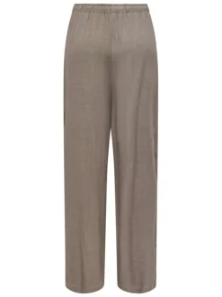 Pantalon jogging taupe uni pourvu d'un cordon de serrage à la taille