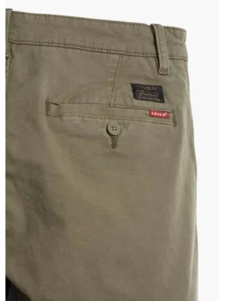 Pantalon kaki pour homme en coton coupe droite uni