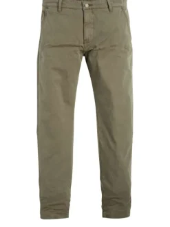 Pantalon kaki pour homme en coton coupe droite uni