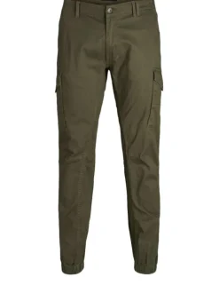 Pantalon kaki uni pour homme en coton coupe cargo PAUL FLAKE