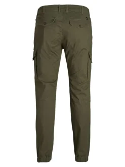 Pantalon kaki uni pour homme en coton coupe cargo PAUL FLAKE