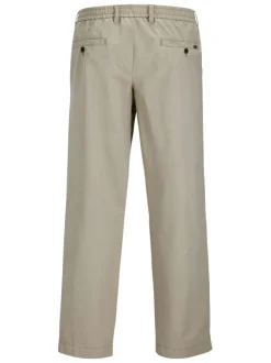 Pantalon Karl Lawrence en coton beige pourvu d'une taille élastiquée