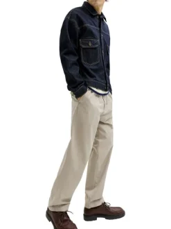 Pantalon Karl Lawrence en coton beige pourvu d'une taille élastiquée