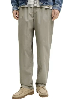 Pantalon Karl Lawrence en coton kaki pourvu d'une taille élastiquée