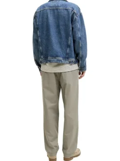 Pantalon Karl Lawrence en coton kaki pourvu d'une taille élastiquée