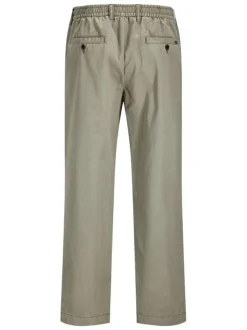 Pantalon Karl Lawrence en coton kaki pourvu d'une taille élastiquée
