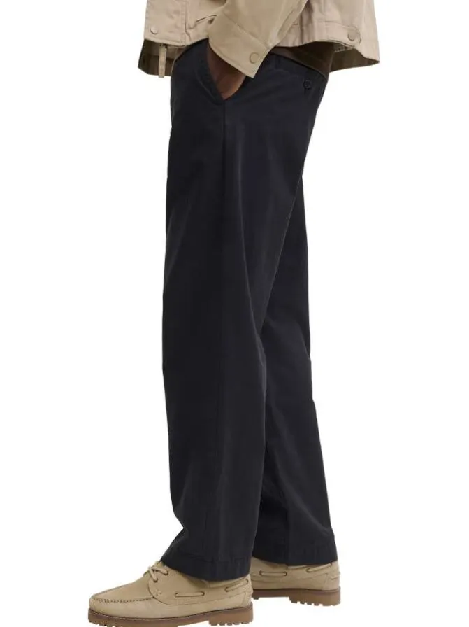 Pantalon Karl Lawrence en coton noir pourvu d'une taille élastiquée
