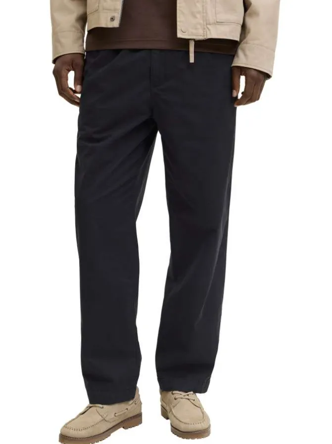 Pantalon Karl Lawrence en coton noir pourvu d'une taille élastiquée