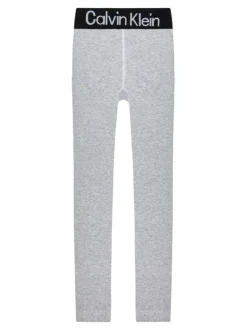 Pantalon Legging gris uni avec une coupe skinny et ceinture noire