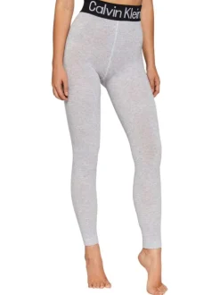 Pantalon Legging gris uni avec une coupe skinny et ceinture noire