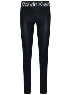 Pantalon Legging noir uni avec une coupe skinny et ceinture élastiquée