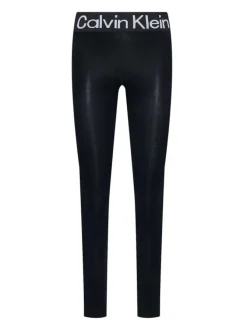 Pantalon Legging noir uni avec une coupe skinny et ceinture élastiquée
