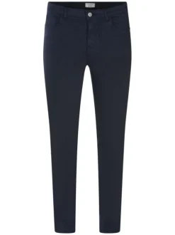 Pantalon Louise marine uni avec une coupe slim et une taille intermédiaire