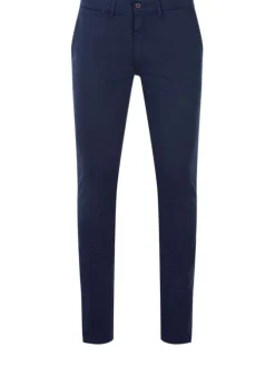 Pantalon marine pour homme en maille nid d'abeille coupe slim YOUNG
