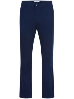 Pantalon marine pour homme uni en coton coupe droite YOUNG