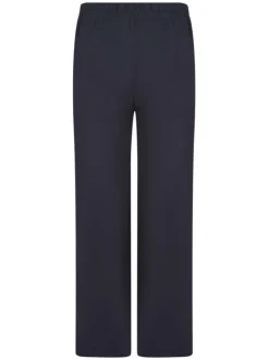 Pantalon marine uni avec une coupe large et une taille intermédiaire