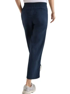 Pantalon marine uni pourvu d'une fermeture avec ceinture amovible assortie