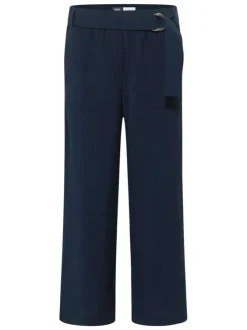 Pantalon marine uni pourvu d'une fermeture avec ceinture amovible assortie