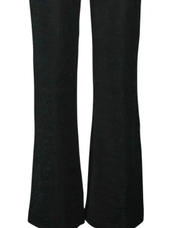 Pantalon noir avec détail lurex une coupe regular fit et une taille élastiquée