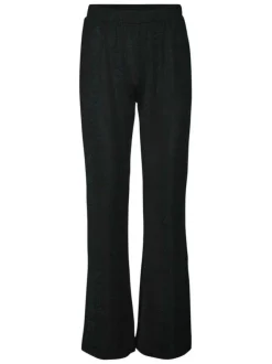 Pantalon noir avec détail lurex une coupe regular fit et une taille élastiquée