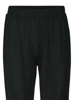 Pantalon noir avec détail lurex une coupe regular fit et une taille élastiquée
