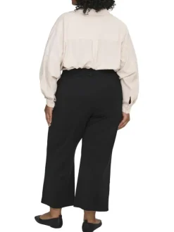 Pantalon noir coupe bootcut pourvu de passants pour la ceinture