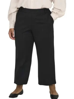 Pantalon noir coupe bootcut pourvu de passants pour la ceinture
