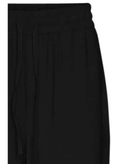 Pantalon noir uni avec une coupe bootcut et une taille intermédiaire