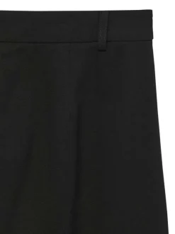Pantalon noir uni avec une coupe droite et bouton à la taille