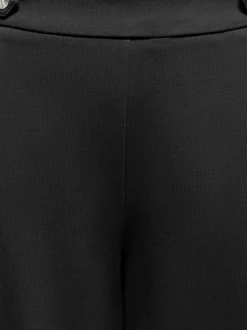 Pantalon noir uni avec une coupe flare et une taille élastique