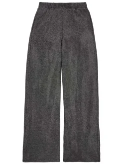 Pantalon noir uni avec une coupe regular fit et du lurex argenté