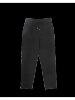 Pantalon noir uni avec une coupe regular fit et une taille élastiquée