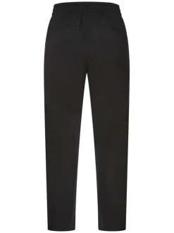 Pantalon noir uni avec une coupe regular fit et une taille élastiquée