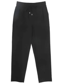 Pantalon noir uni avec une coupe regular fit et une taille élastiquée