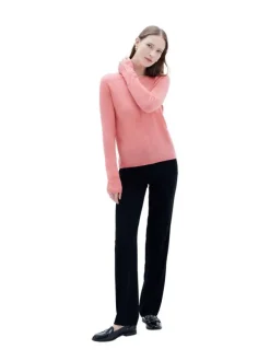 Pantalon noir uni avec une coupe slim et une taille intermédiaire