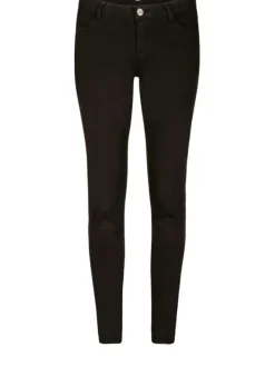 Pantalon noir uni avec une coupe slim et une taille intermédiaire