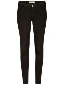 Pantalon noir uni avec une coupe slim et une taille intermédiaire