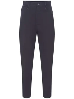 Pantalon noir uni en coton avec une coupe droite