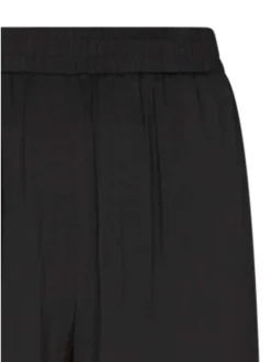 Pantalon noir uni pourvu d'une taille haute et d'une coupe large