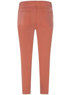 Pantalon pêche en coton uni coupe bootcut avec ceinture