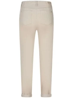 Pantalon 5 Poches en coton beige et en velours côtelé avec une coupe bootcut