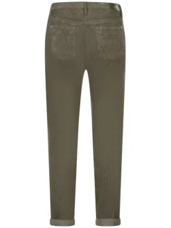 Pantalon 5 Poches en coton kaki et en velours côtelé avec une coupe bootcut