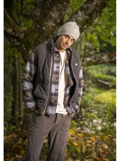 Pantalon 5 Poches en coton marron uni avec un col rond et une coupe droite