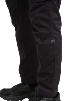 Pantalon 5 Poches en coton noir uni avec une coupe droite et des poches