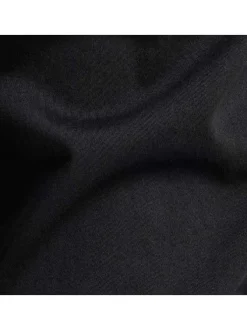 Pantalon 5 Poches en coton noir uni avec une coupe droite et des poches